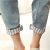 Korean White Wash Cropped Blue Jean