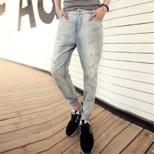 Korean Frayed Cropped Jean