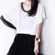 Korean Rivets Rounded Neck Batwing Coat