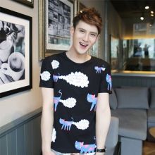Korean Cartoon Cat TEE (Color: Please Select Color, Size: Please Select Size)