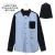 Japanese Blue Contrast Color Long-Sleeve Shirt