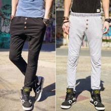 Korean Single-Breasted Casual Pants (Color: Please Select Color)