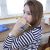 Korean V-neck Long-Sleeve Striped T-shirt