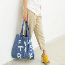 Korean Letters Denim Casual Bag (Color: Please Select Color)