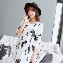 Korean Flower Printed Doll Dress (Color: Please Select Color, Size: Please Select Size)