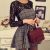 Korean Lace Stitching Houndstooth Dress