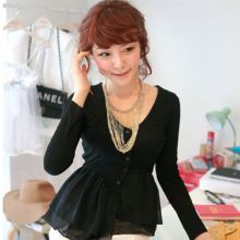 Korean Chiffon Umbrella Bottom Jacket (Color: Please Select Color, Size: One Size)