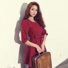 Korean Butterfly Decoration Polka Dot Dress (Color: Please Select Color, Size: One Size)