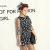 Korean Splice Mesh Printing Sleeve Dress