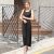 Korean Gauze Stitching Sleeveless Long Dress
