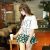 Korean Letters Printed Round Neck T-shirt