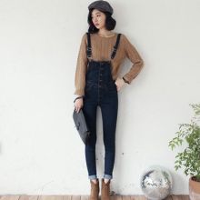 Korean Denim Overalls (Color: Blue, Size: Please Select Size)