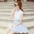 Korean Casual Fresh Lapel Striped Skirt
