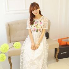 Korean Temperament Flower Fairy Skirt (Color: White, Size: Please Select Size)