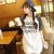 Korean Sleeved Striped Pearl Letters TEE