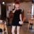 Korean Perspective Hollow Flower Short Sleeve Sexy Dress