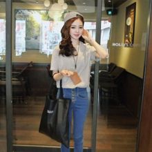 Korean Solid Color Simple TEE (Color: Please Select Color, Size: One Size)