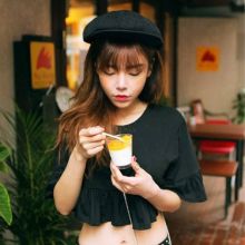 Korean Pure Sweet Lace Short-Sleeve T-shirt (Color: Please Select Color, Size: One Size)