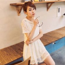 Korean Hooded Lace Dress (Color: Please Select Color, Size: One Size)