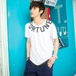Korean Rounded Neck Letters TEE