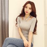 Korean Solid Color Short-Sleeve Shirt (Color: Please Select Color, Size: One Size)